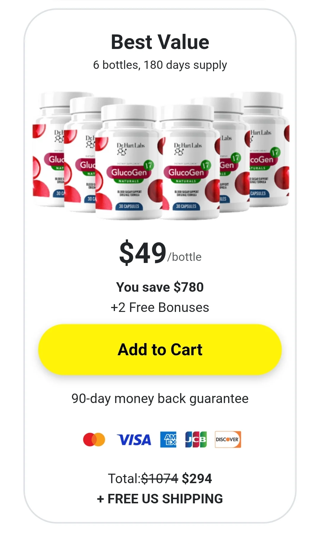 GlucoGen 17™ 6 bottles pricing